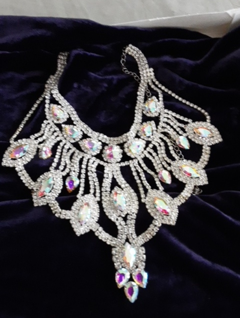 NB Series by Nicole Benisti Iridescent Crystal Bib Necklace